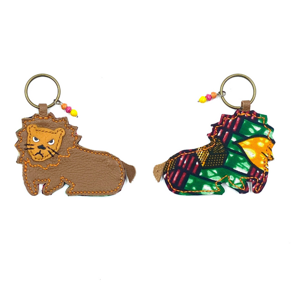 Lion key chain -red & green-