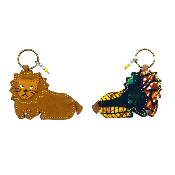 Lion key chain -black & brown-