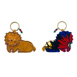 Lion key chain -Blue & Red-