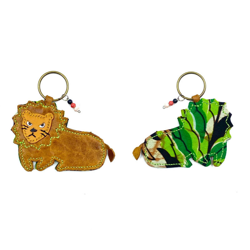 Lion key chain -Green & Light Green-