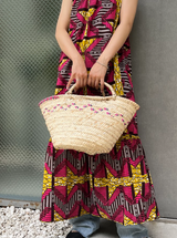 Uganda Simple Basket -Pink-