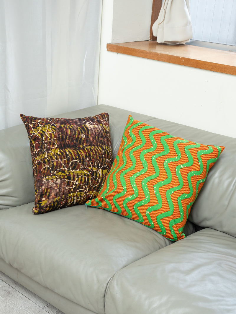 Cushion cover -chocolate leaf-