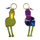 Handsome, Leather Key Holder -Light Green & Purple-