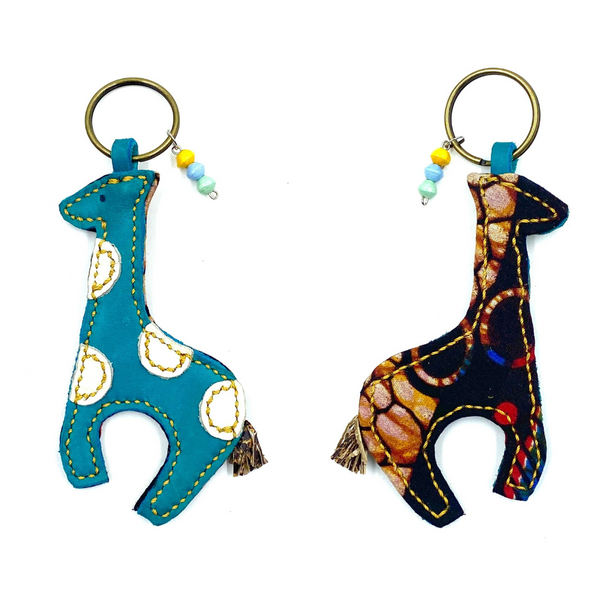 Giraffe Holder -Turquoise & Brown-