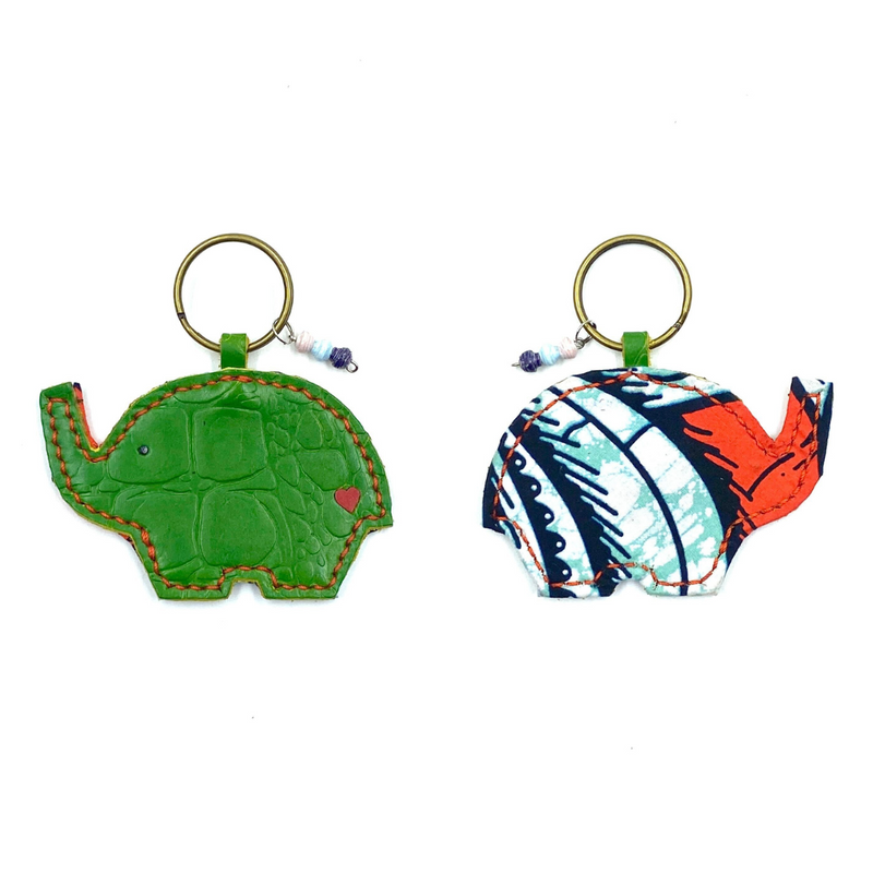 Elephant Key Holder -White & Red-