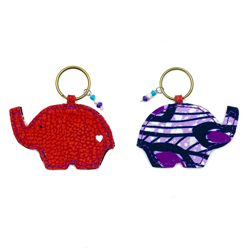 Elephant Key Holder -Red & Purple-