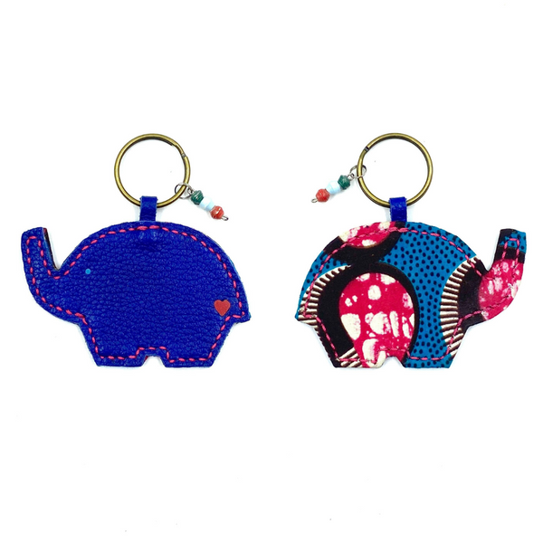 Elephant Key Holder -Blue & Pink-