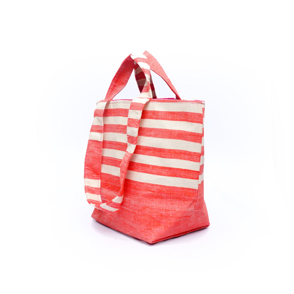 Fabric Booktote -Kiki Stripe Red-