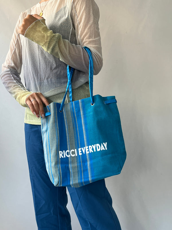 Kikoy・ Kinchaku bag -Blue Stripe-