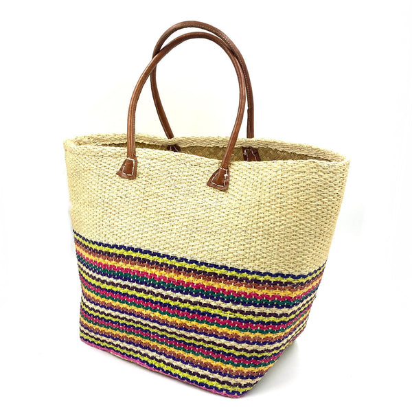 Madagascar Colorful Basket -Light Beige-