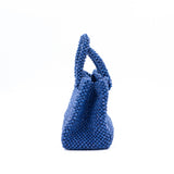 Paper-BeadedColorful bag with strap -blue-