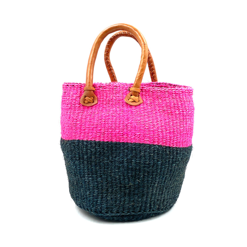 Sisal Two -tone Marche Bag S Ekle x Pink