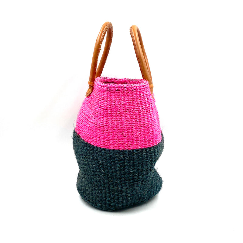 Sisal Two -tone Marche Bag S Ekle x Pink