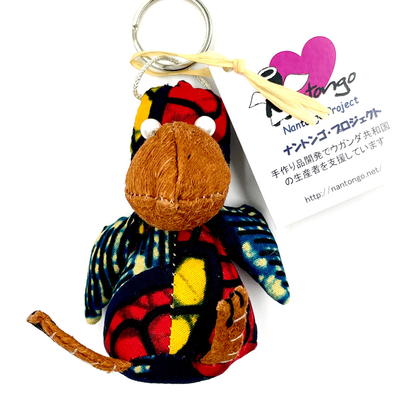 Shibiroko ・Barkcloth・ Keychain -red & blue-