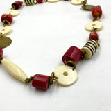 African Art Necklace L -Doki pottery-