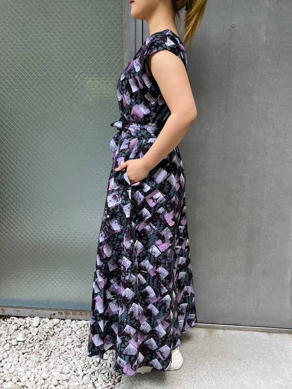 A Dress - Batik Purple White -