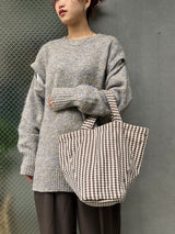 Kikoi Striped Bucket Tote - Brown -