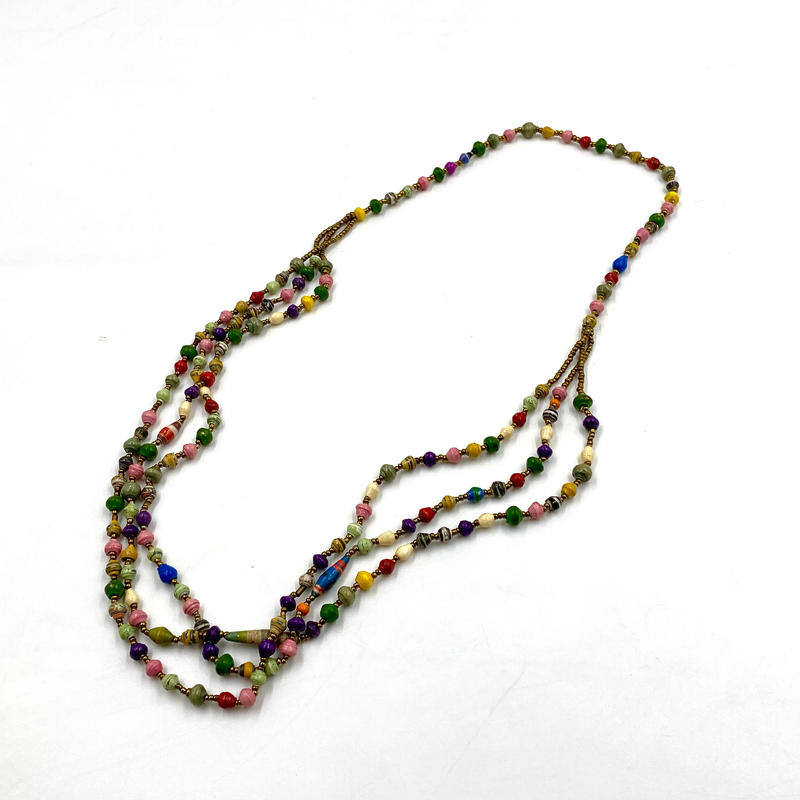 Paper-Beaded・ Christine Necklace -Colorful Candy-