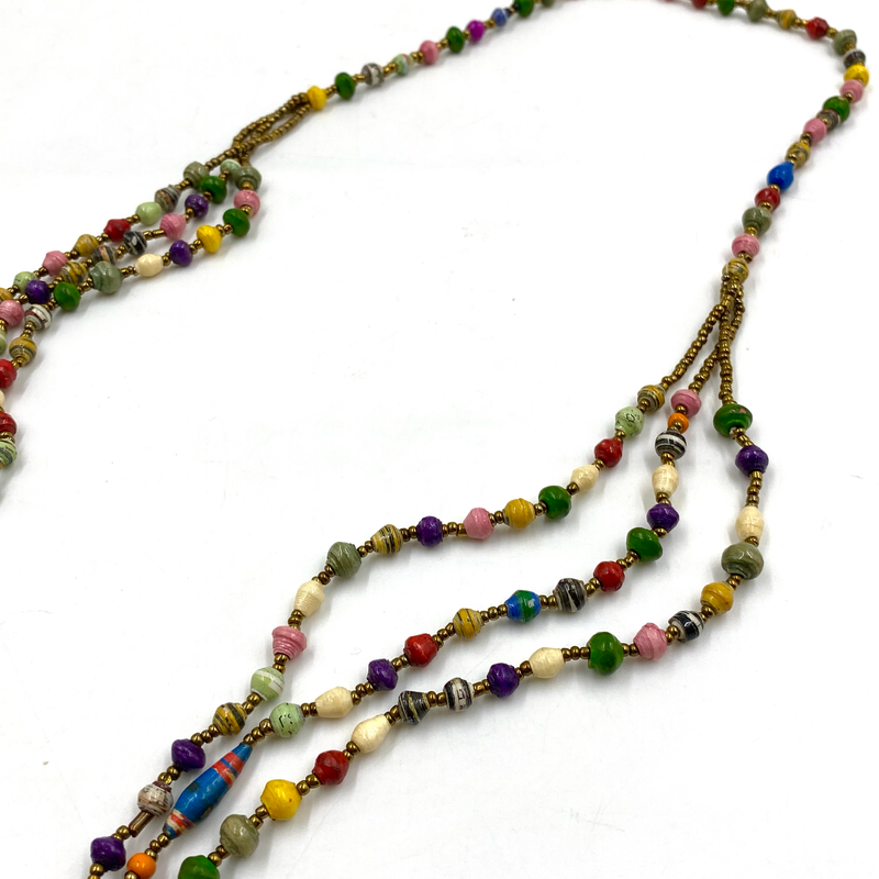 Paper-Beaded・ Christine Necklace -Colorful Candy-