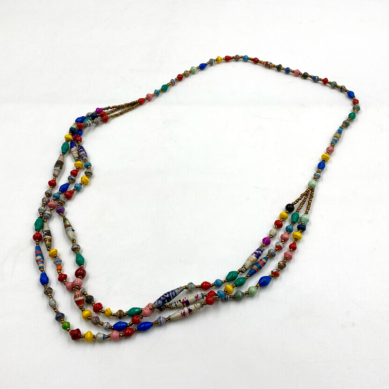 Paper-Beaded・ Christine Necklace -Colorful Candy-