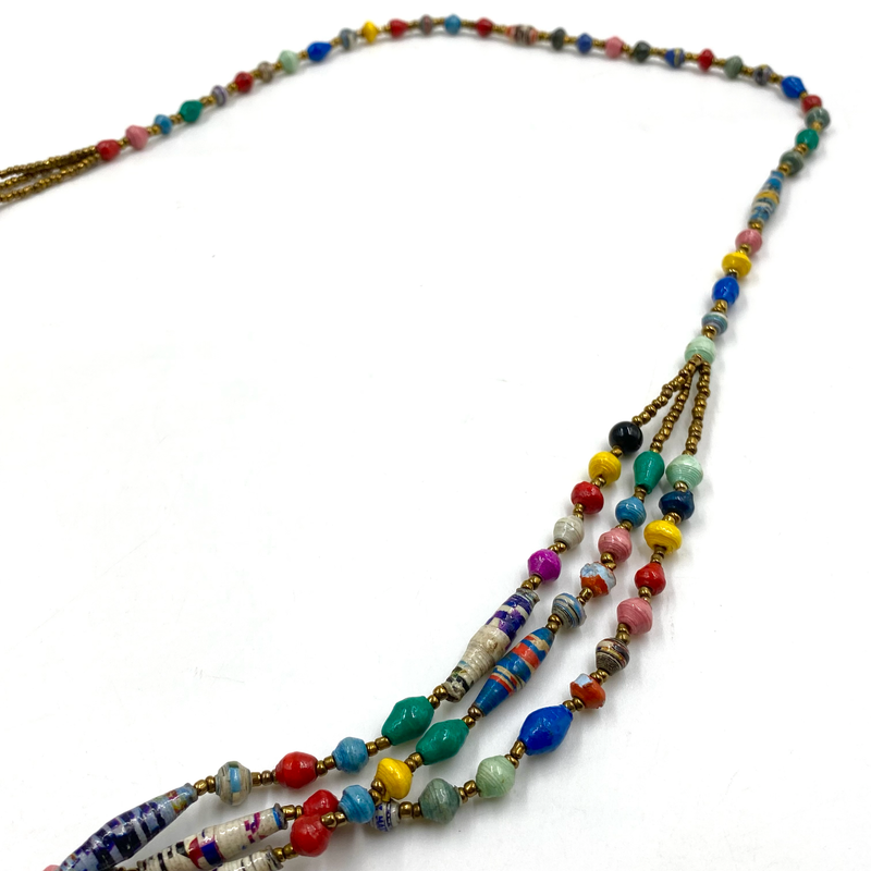 Paper-Beaded・ Christine Necklace -Colorful Candy-