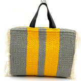 Crochette Stripe Bag - Yellow & Gray -