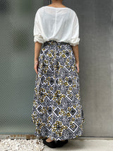 Abu Dhabi Gather Skirt -Flower blooming on concrete-