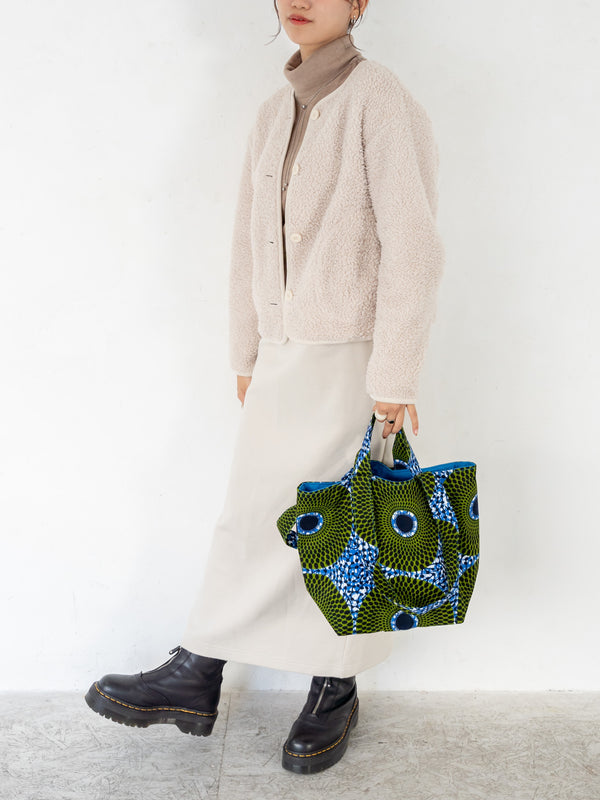 Fabric Booktote -Bigeye・ Khaki blue-