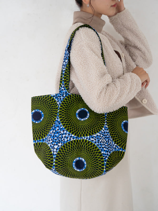 Fabric Booktote -Bigeye・ Khaki blue-