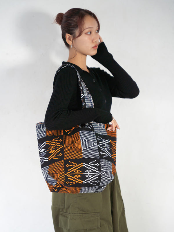 Fabric Booktote -Symmetry Brown-