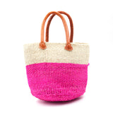 Sisal Two -tone Marche Bag S Ekle x Pink