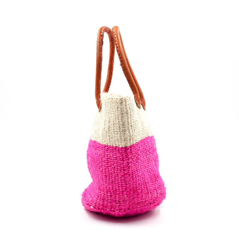 Sisal Two -tone Marche Bag S Ekle x Pink