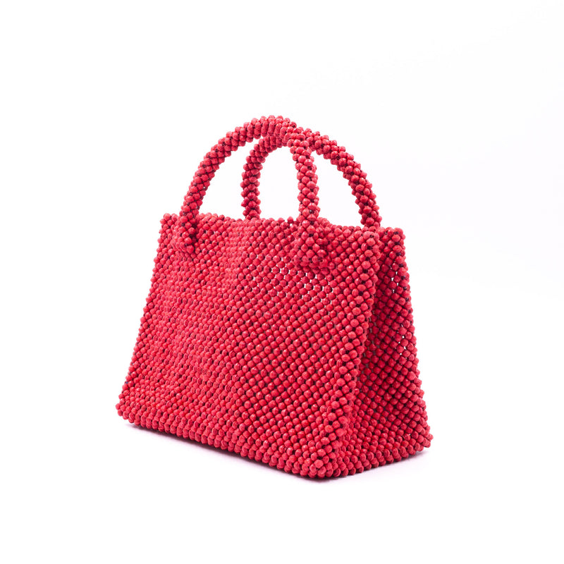 Paper Beads Colorful Bag -Red-