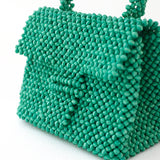 Paper Beads Mini Party Bag -Green-