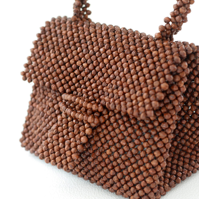 Paper Beads Mini Party Bag -Brown-