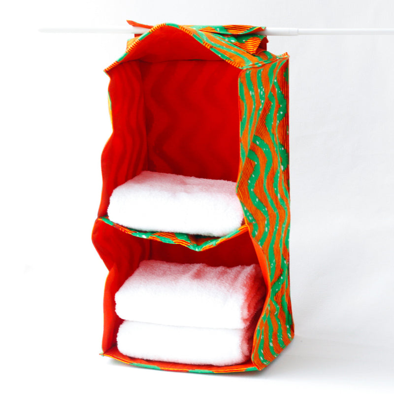 Box Hanging Case -Wave Lime Green & Orange-