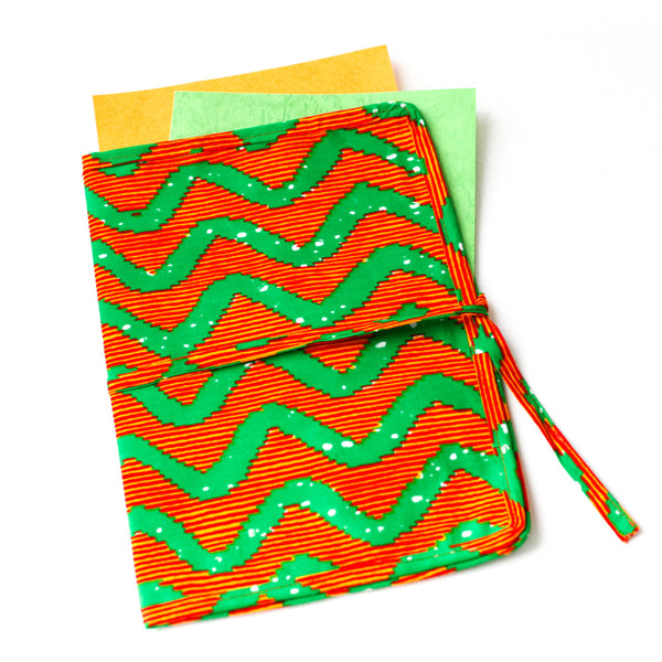 Document case -Wave Green & Orange-