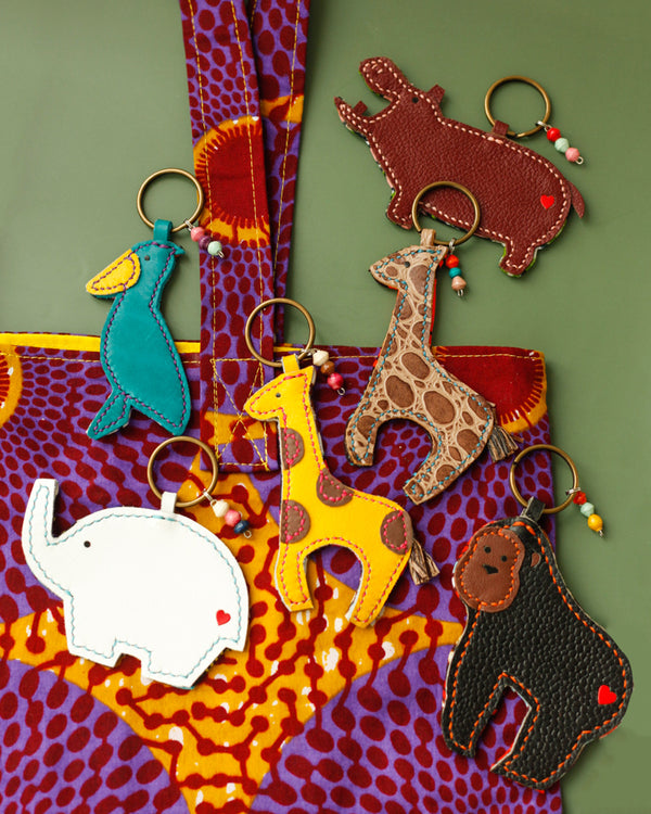 Giraffe Holder -Turquoise & Brown-