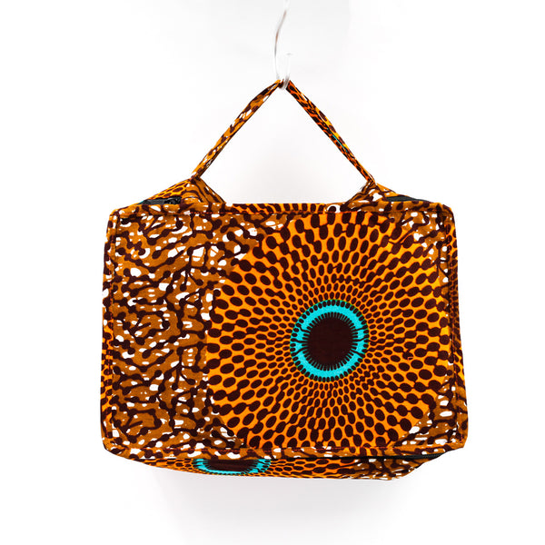 Storage Pouch S -Big Eye Turquoise Orange & Brown-