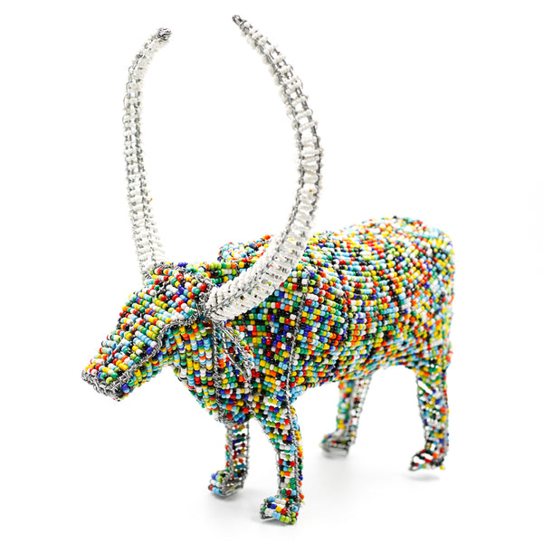Colorful Beads Cow -Green & Colorful-